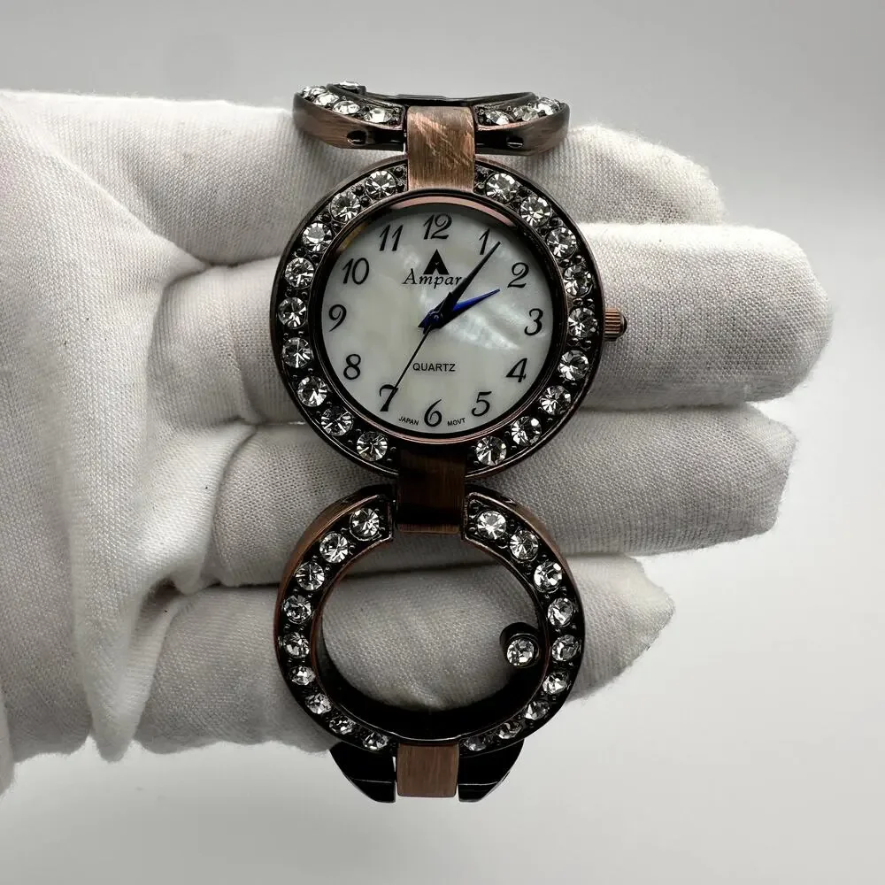 Amparo Quartz Crystal Accent Ladies Watch Rose Gold Tone